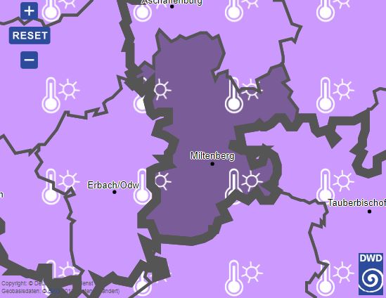 Hitzewarnung für den Landkreis Miltenberg